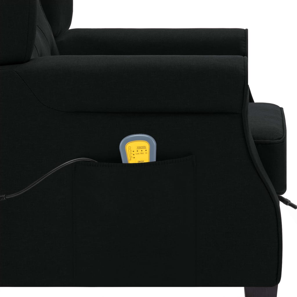 Fotel masujący z podnóżkiem tkanina - czarny, 1 - number 7.