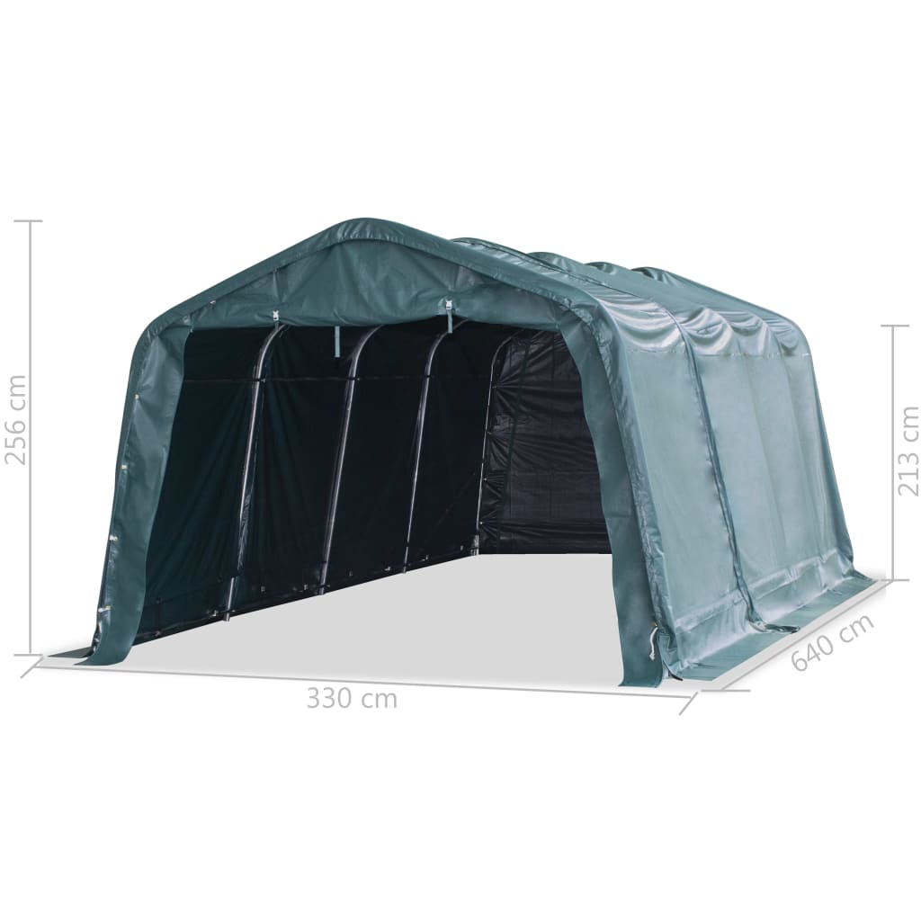 Abri mobile pour bétail pvc 550 g/m² 3,3x6,4 m vert foncé - 3,3 x 6,4 m - number 9.