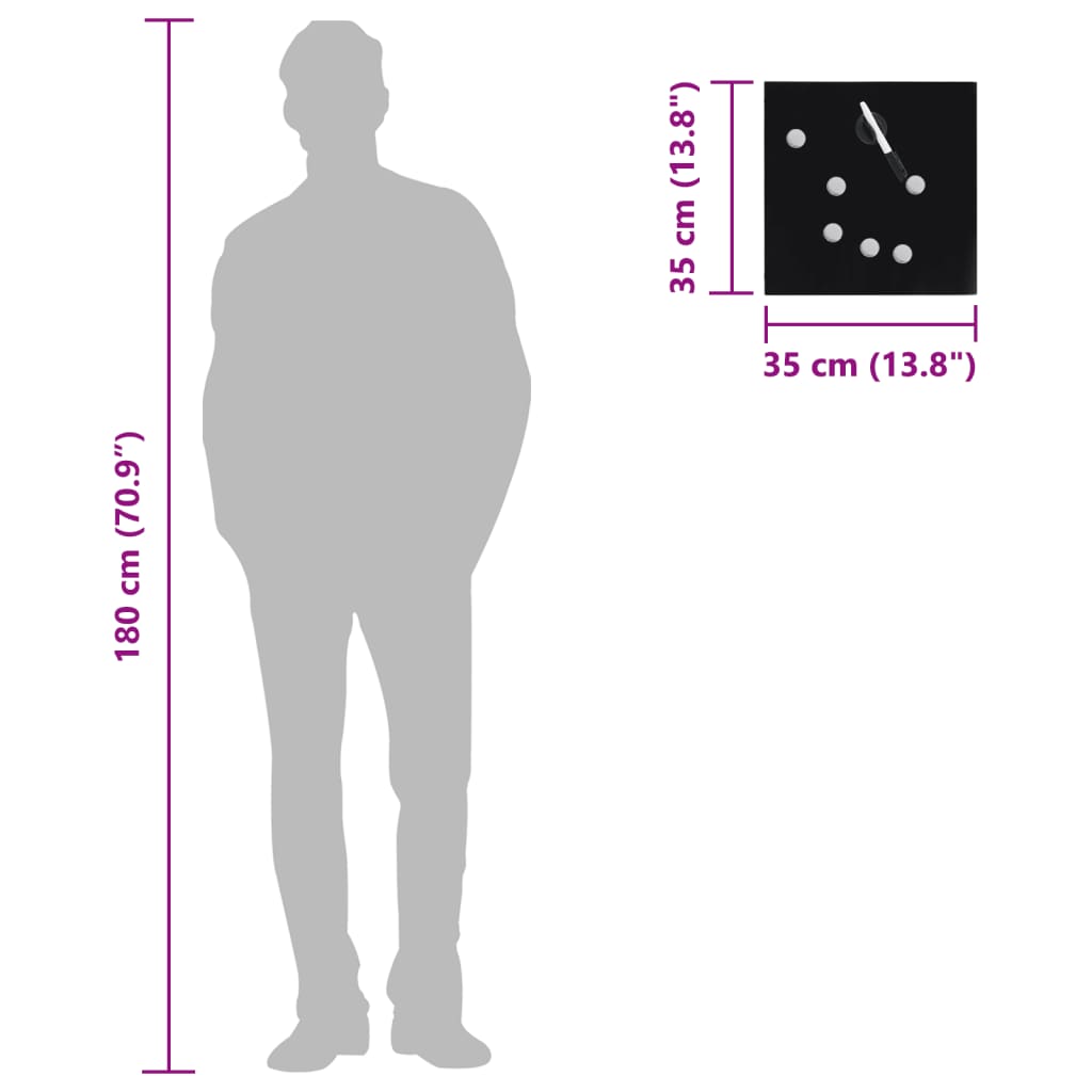 Armoire à clés avec tableau magnétique 35x35x4 cm noir - number 8.