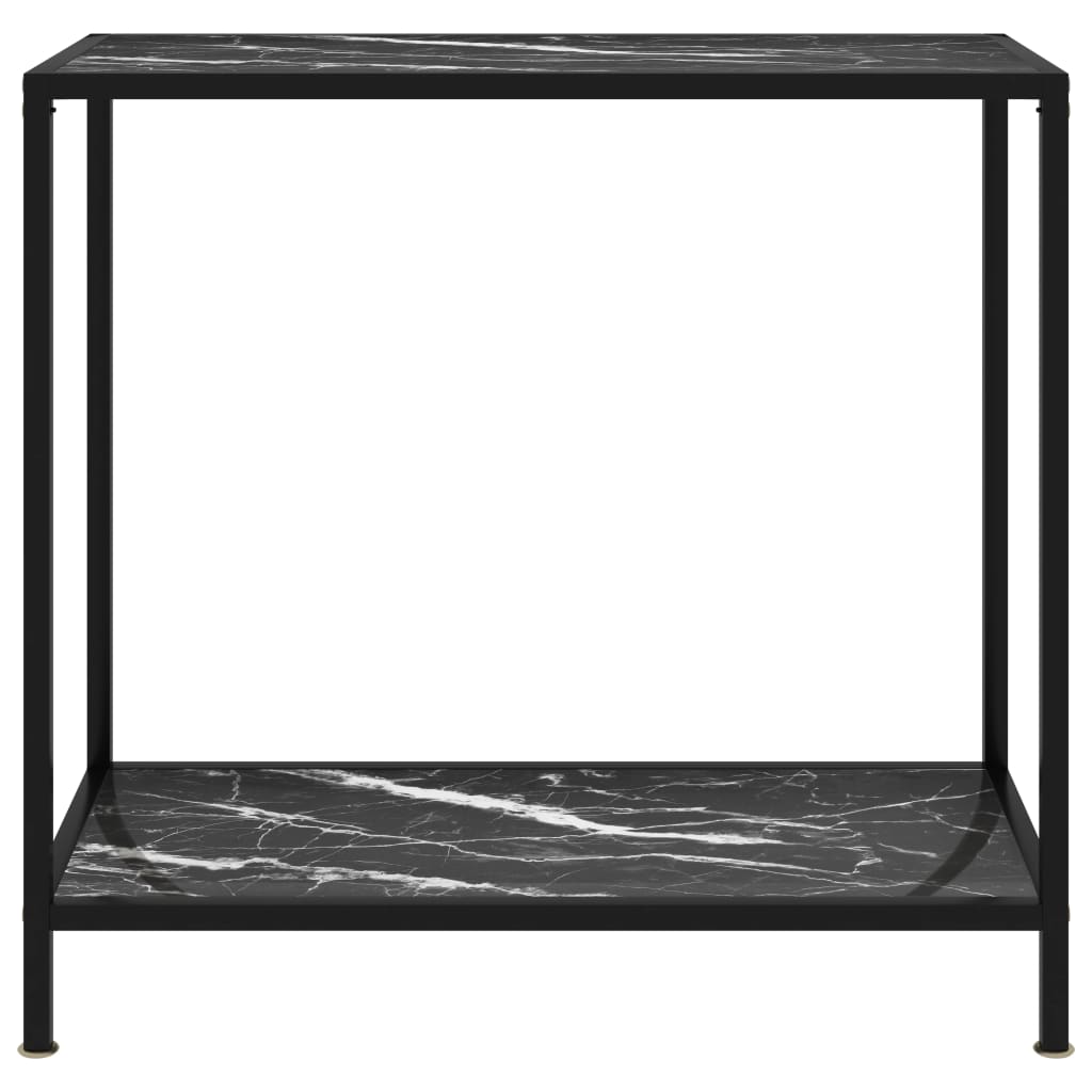 Konsolbord 80x35x75 cm hærdet glas sort - number 2.