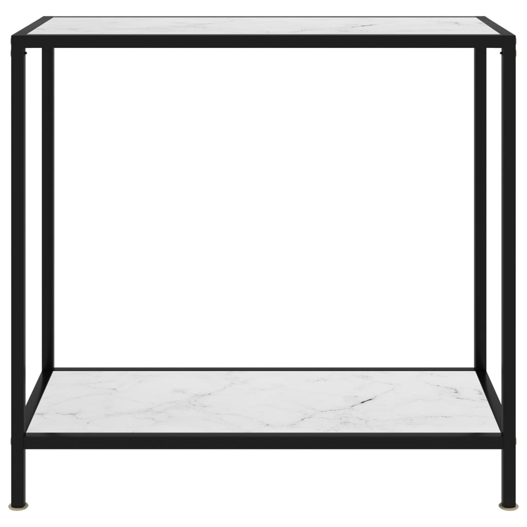 Console en verre trempé - blanc, 80 x 35 x 75 cm, 1, avec pieds - number 2.