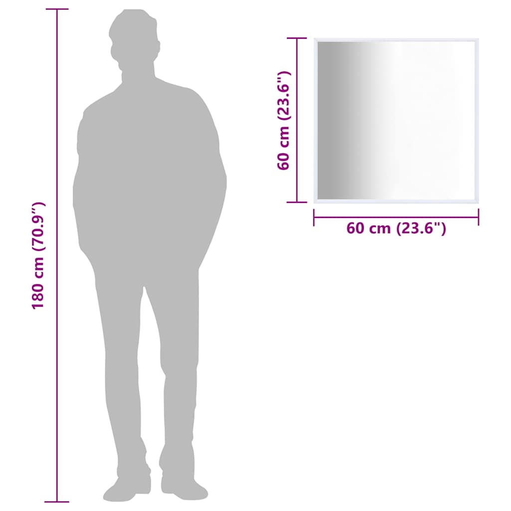 Spejl - hvid, 60 x 60 cm, 1 - number 6.