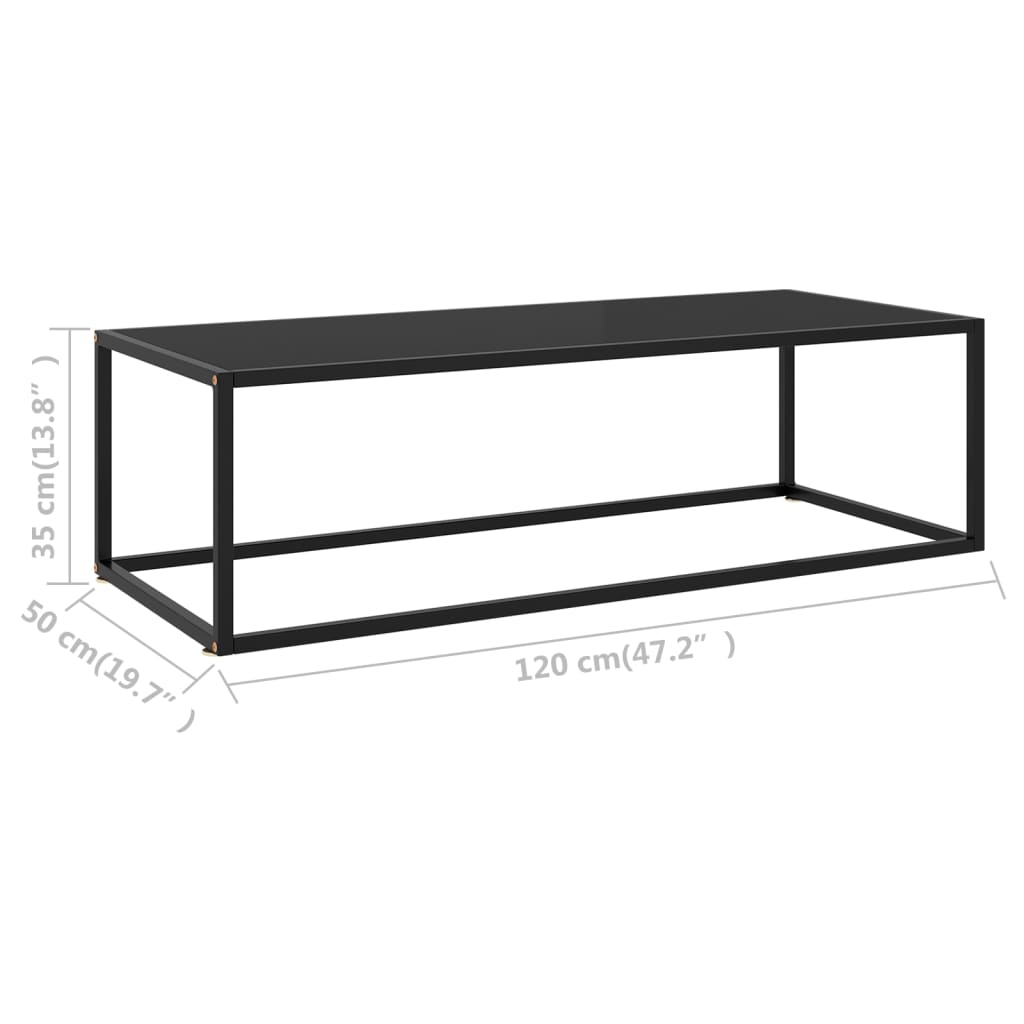Sofabord 120x50x35 glas - sort, 120 x 50 x 35 cm, 1 - number 6.