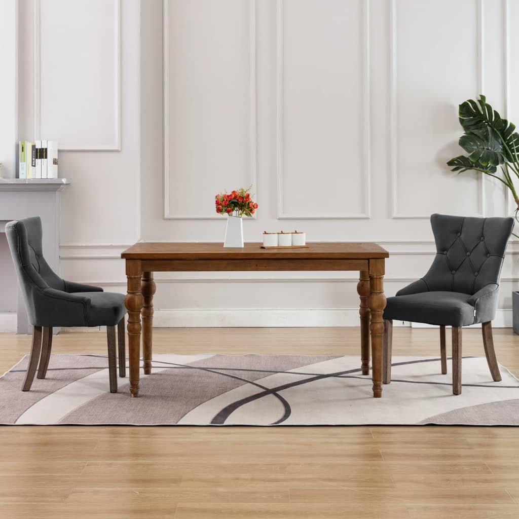 Spisebordsstole stk. stof - grå, 2 - number 1.