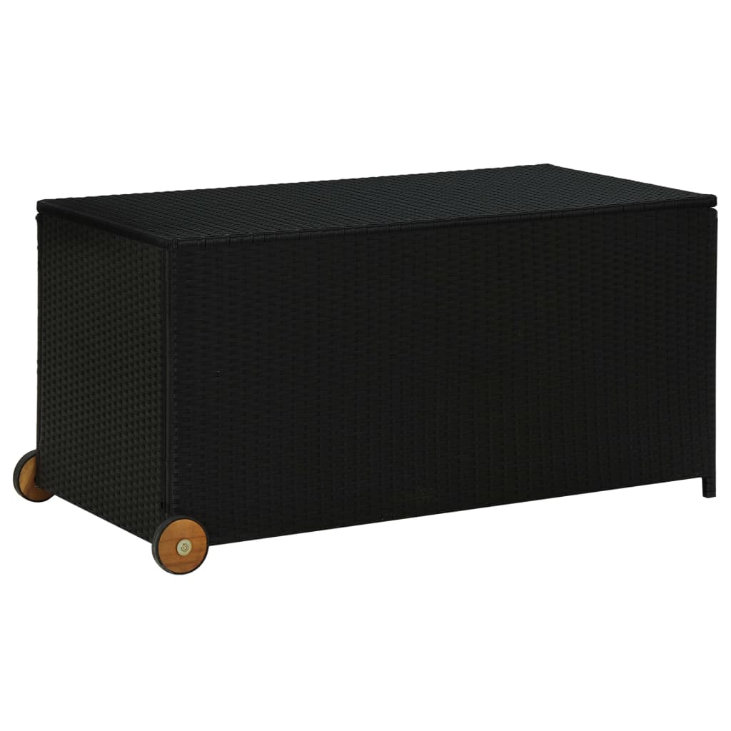 Opbevaringskasse til haven 120x65x61 cm polyrattan sort - number 1.