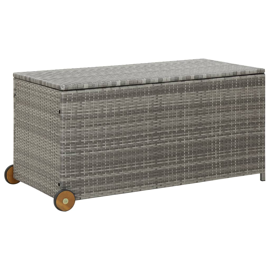 Opbevaringskasse til haven 120x65x61 cm polyrattan lysegrå - number 1.