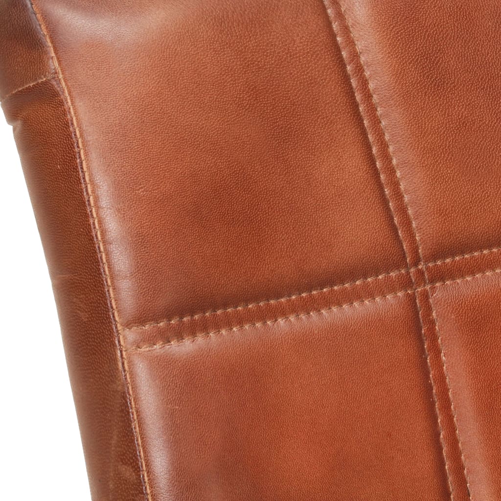 Blagovaonske stolice s konzolom 2 kom. prava koža smeđa - number 6.