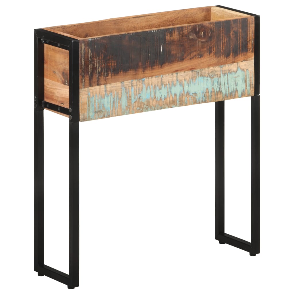 Planter 60x20x68 cm solid recycled wood - number 9.