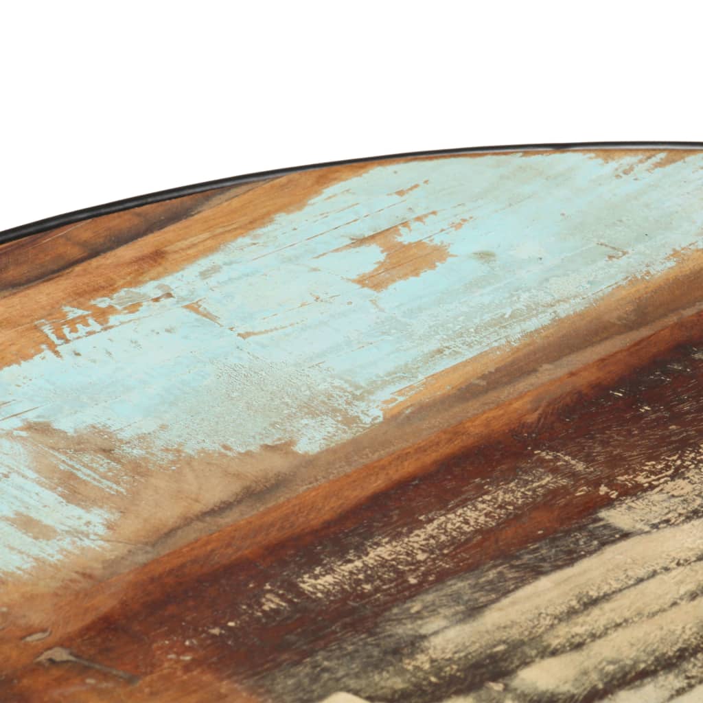 Stolik kawowy 68x68x36 cm lite drewno odzyskane czarny - number 4.