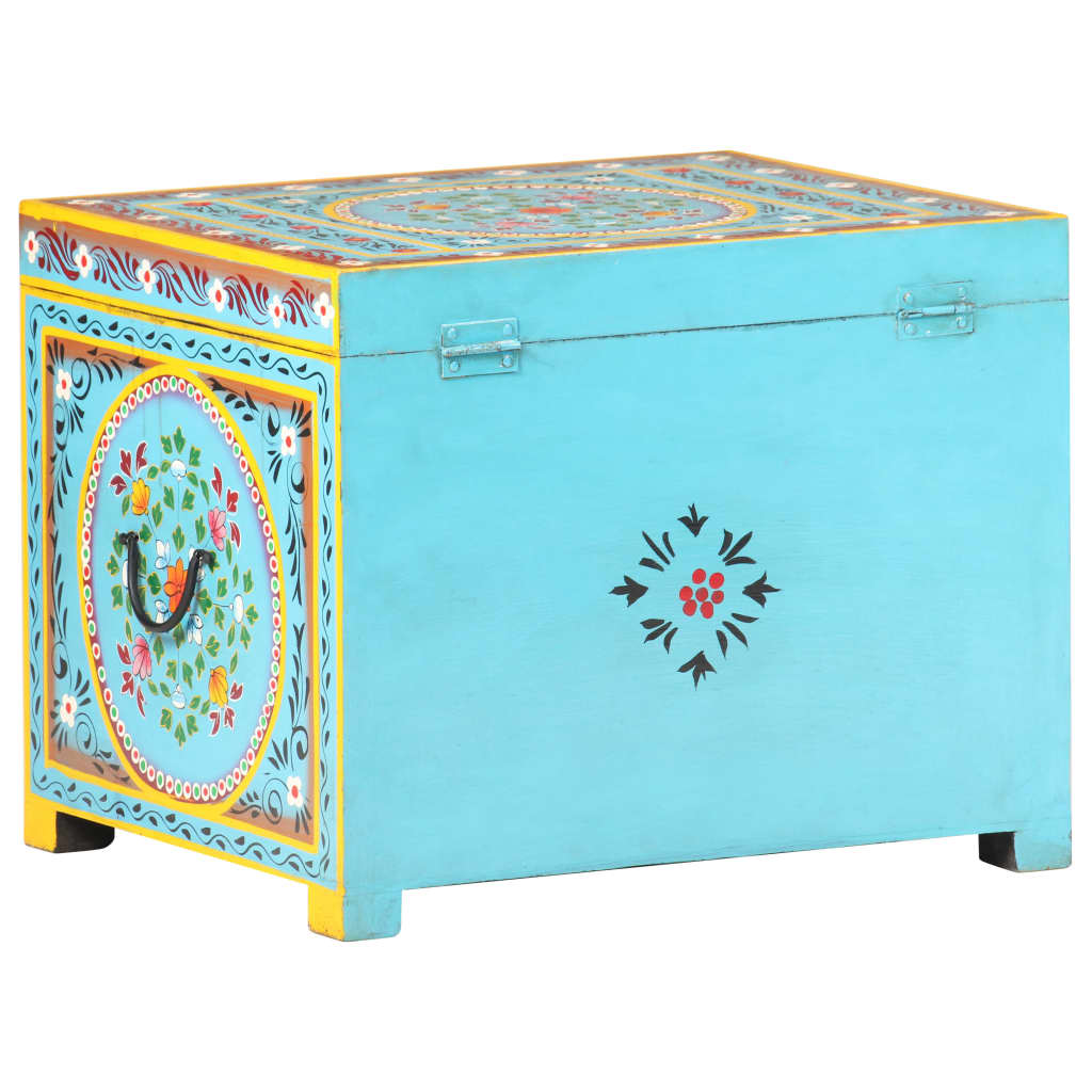 Hand-painted storage box 50x40x40 cm solid mango wood - number 5.