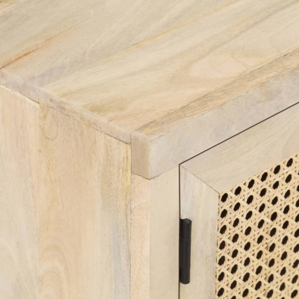 Komoda za tv 120x30x40 cm masivno drvo mango i prirodno pletivo - number 5.