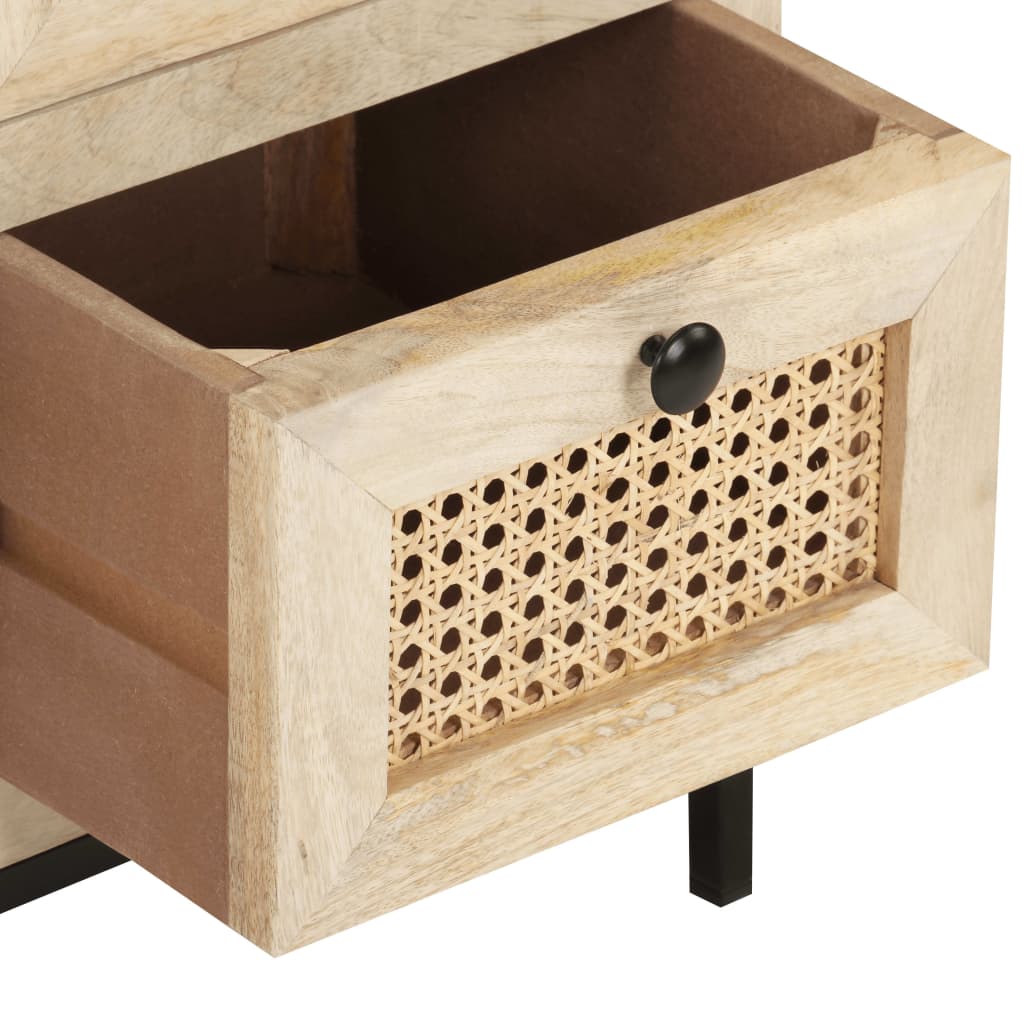 Příborník 60x35x70 cm masivní mangové dřevo a přírodní proutí - number 7.