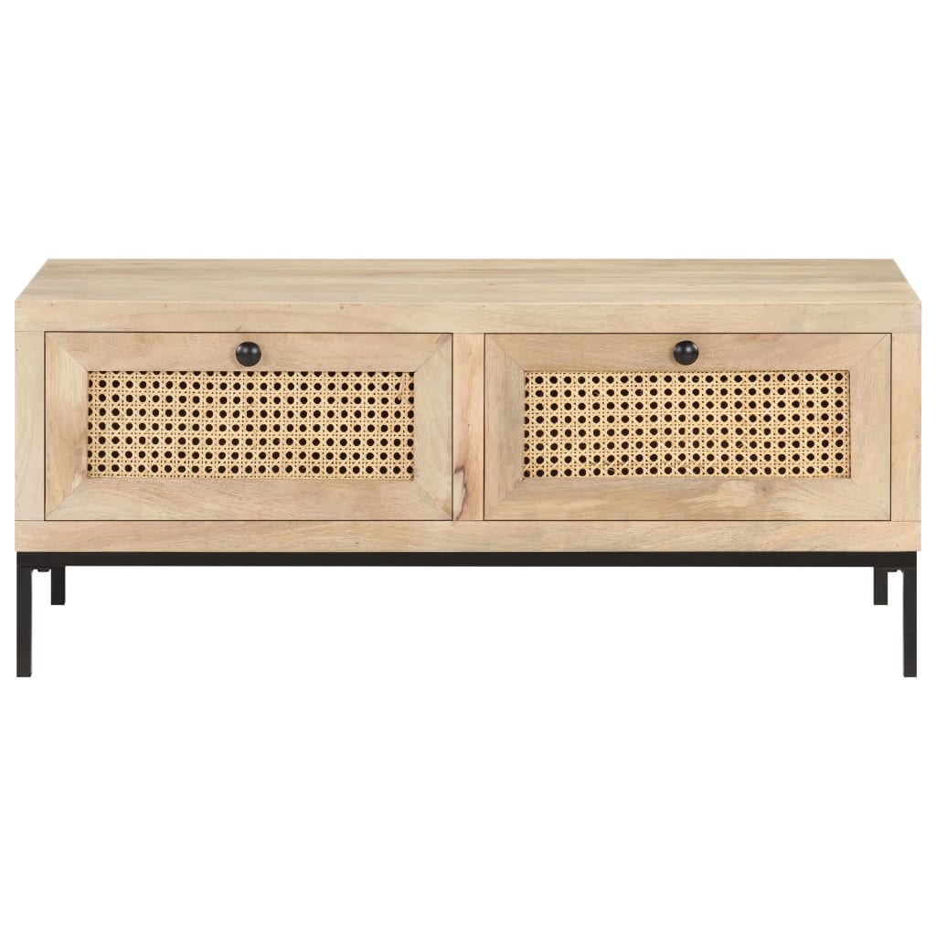 Stolić za kavu 90x50x37 cm masivno drvo manga i prirodna trska - number 2.