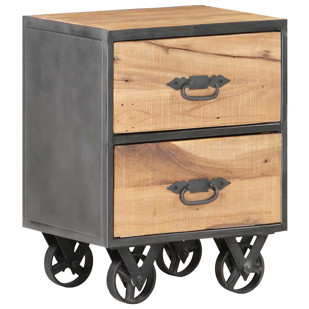 Szafka nocna 40x30x51 cm lite drewno z odzysku - number 12.