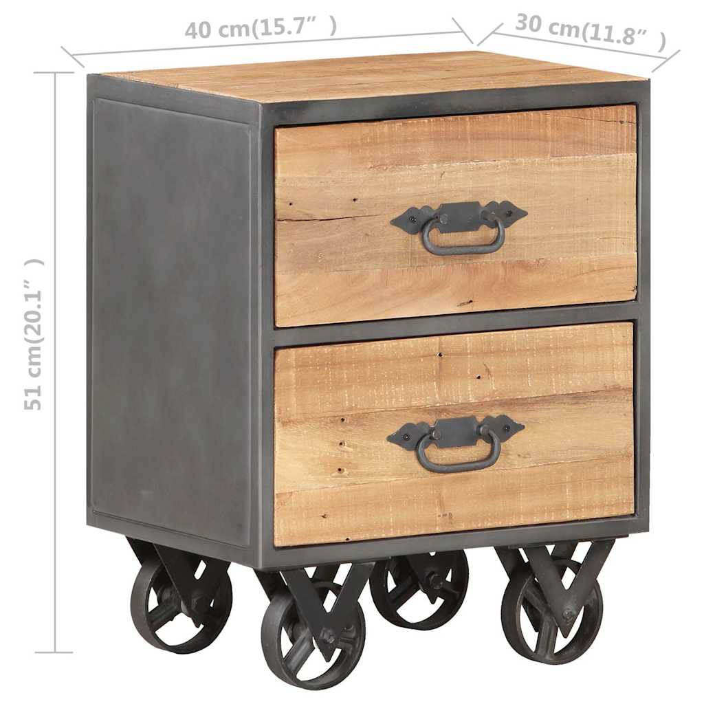 Szafka nocna 40x30x51 cm lite drewno z odzysku - number 10.