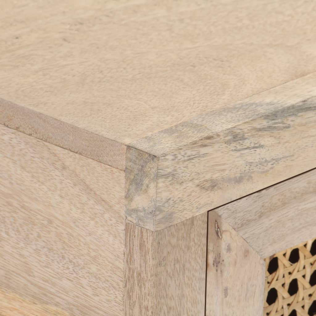 Konzolni stol 100x35x76 cm masivno drvo manga i prirodno pruće - number 5.