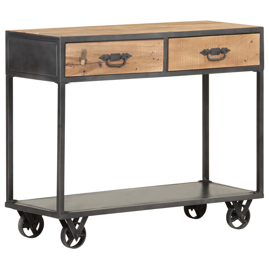 Stolik konsolowy 90x35x74 cm lite drewno z odzysku - number 10.