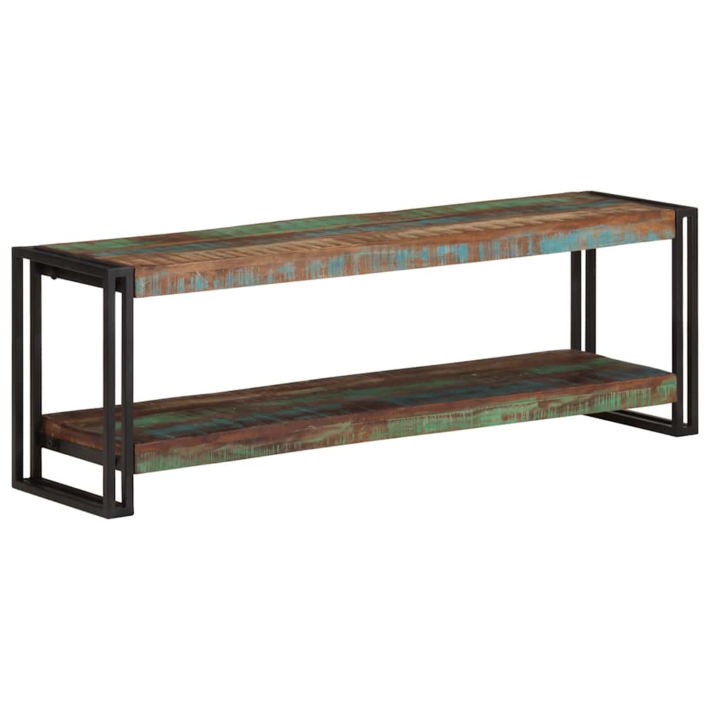 Tv cabinet 120x30x40 cm solid recycled wood and steel - number 2.