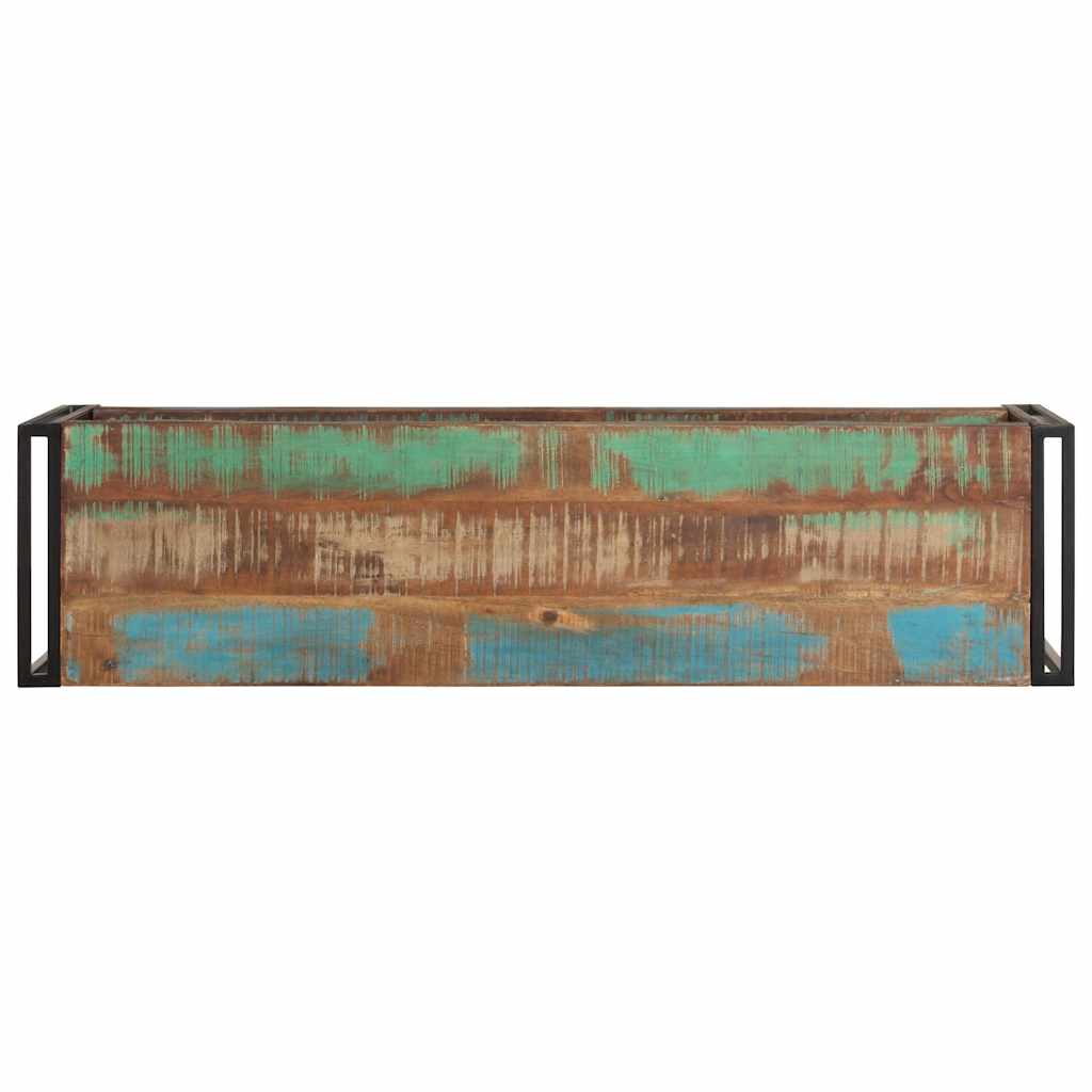 Tv cabinet 120x30x40 cm solid recycled wood and steel - number 3.