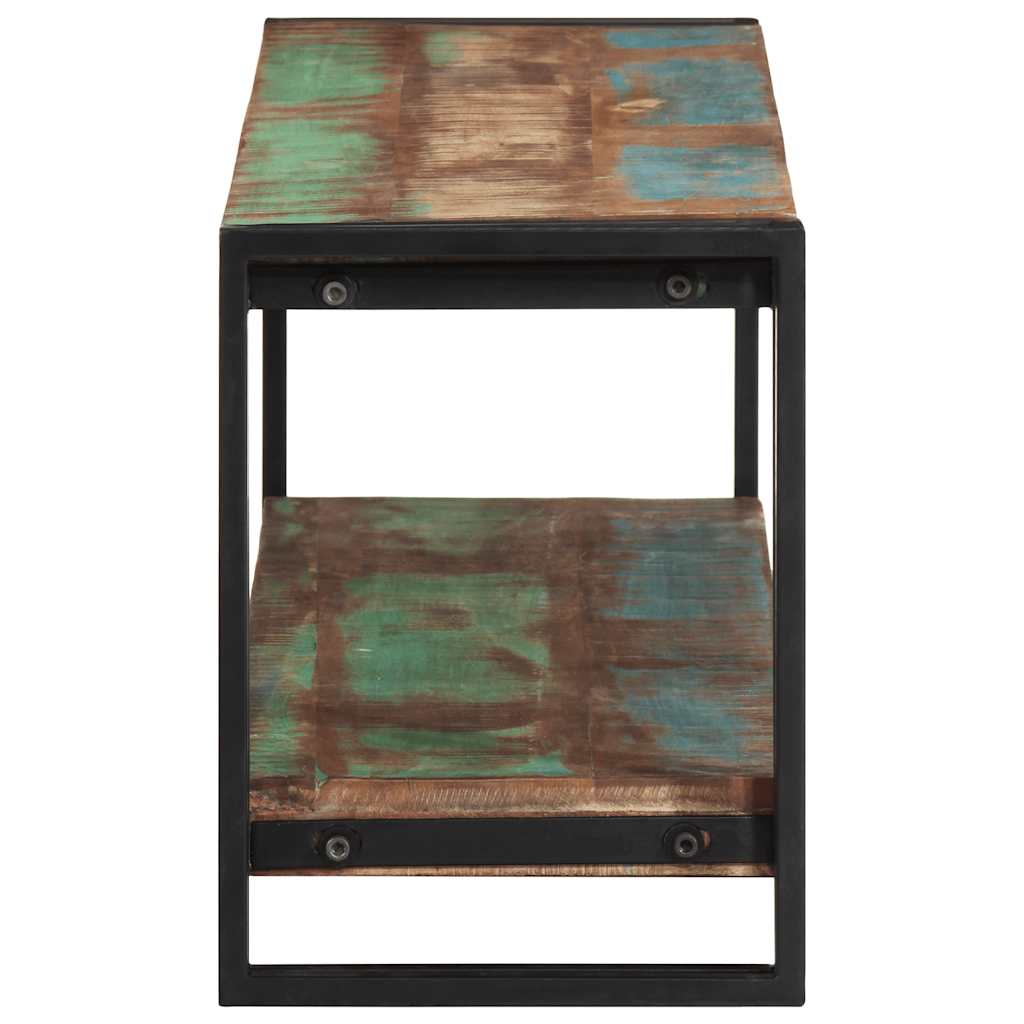 Tv cabinet 120x30x40 cm solid recycled wood and steel - number 8.