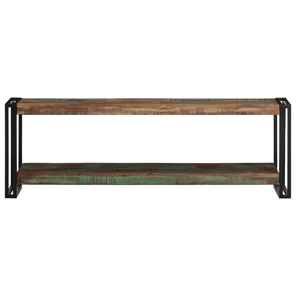 Tv cabinet 120x30x40 cm solid recycled wood and steel - number 7.