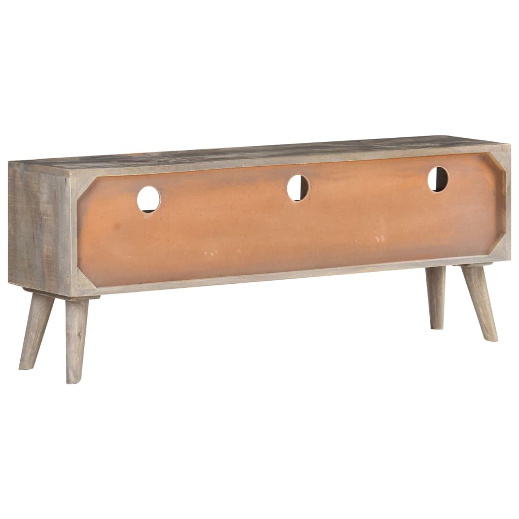 Szafka rtv 130x35x51 cm lite drewno surowe mango szare - number 4.