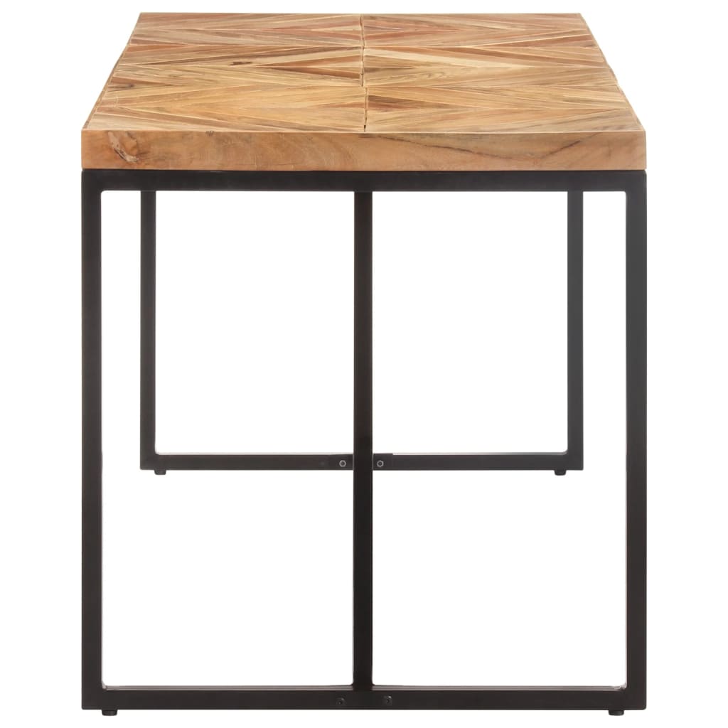 Spisebord massivt akacietræ og mangotræ - sort, 160 x 70 x 76 cm, 1 - number 3.