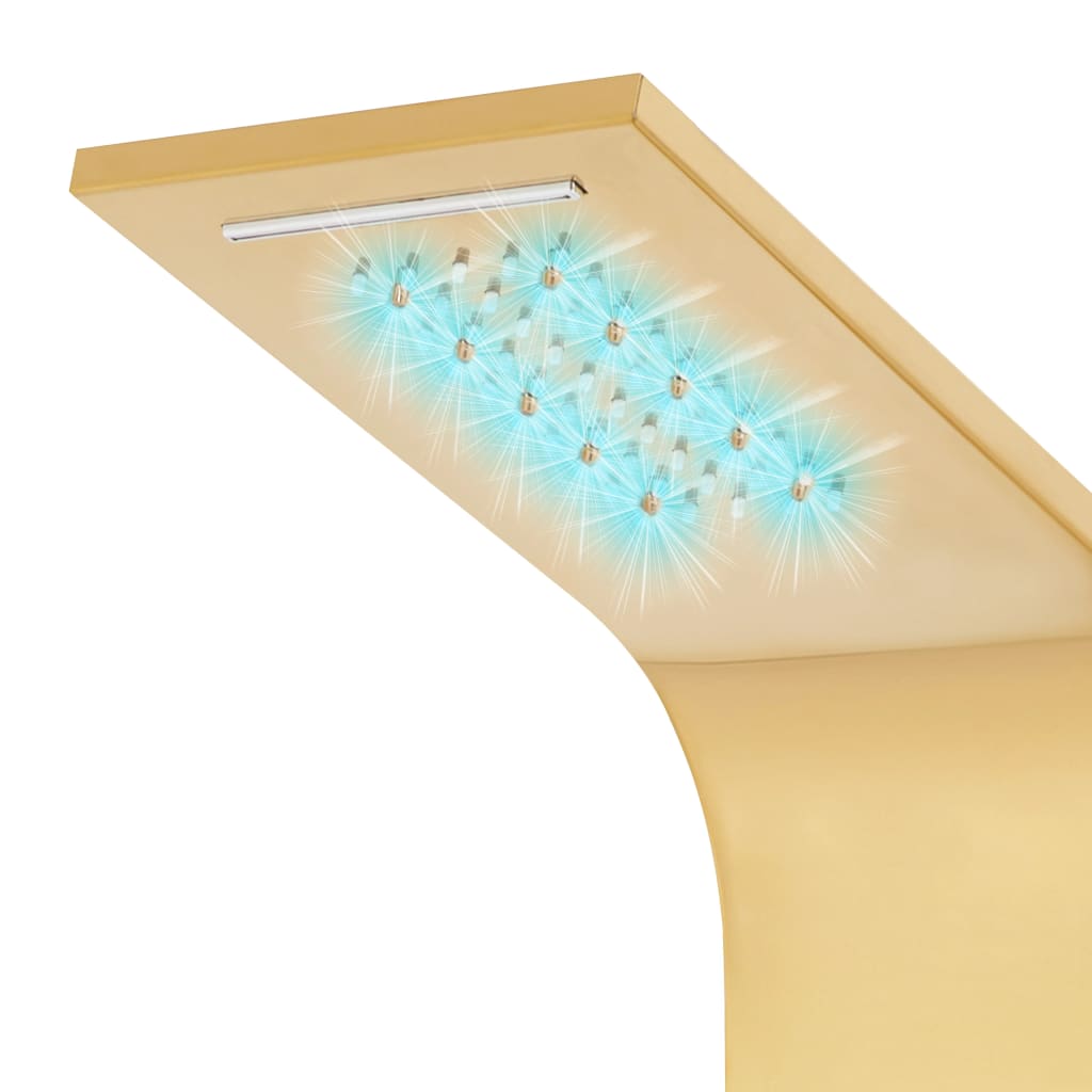 Duschpanel rostfritt stål böjd guldfärgad - number 7.