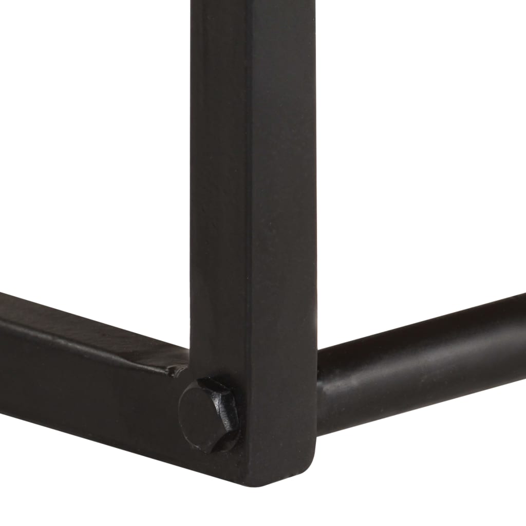 Knagerække med levende kant 100x35x22 cm massivt akacietræ - number 7.