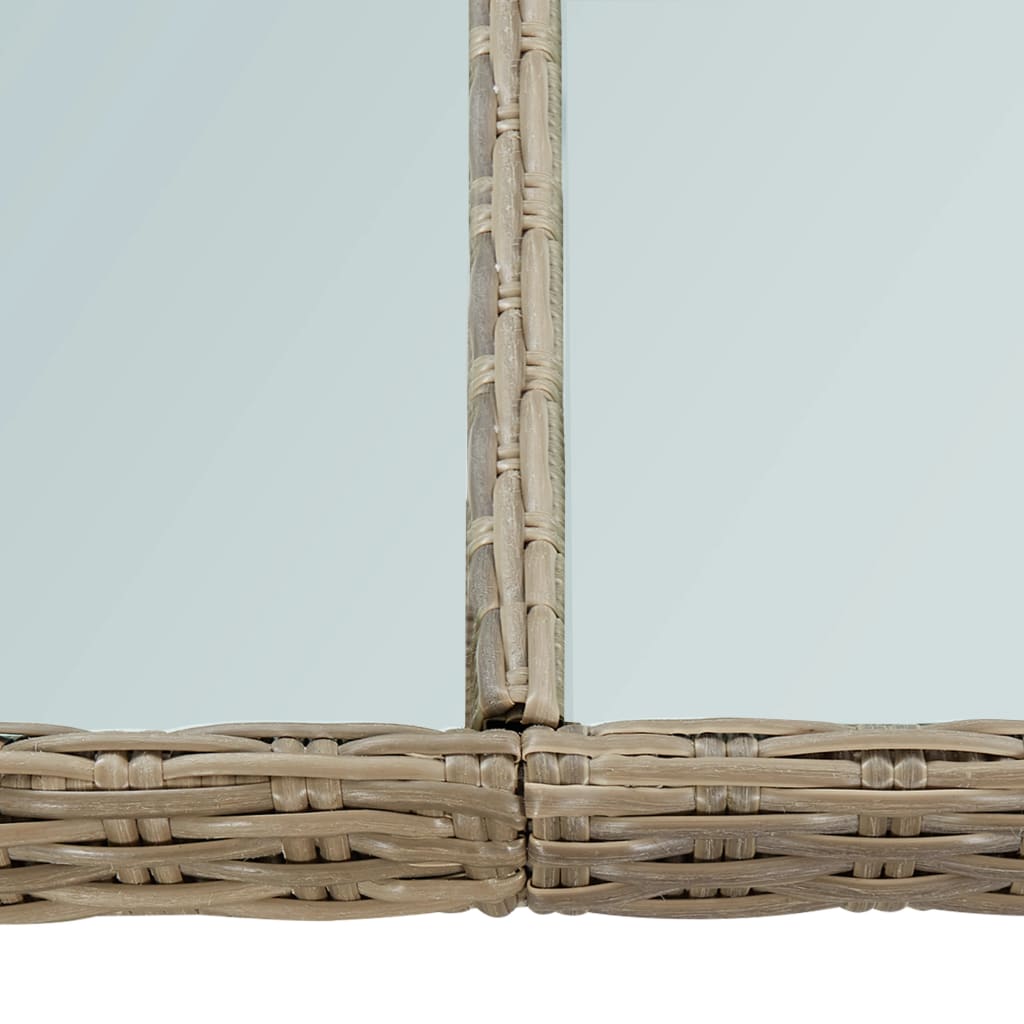 Vrtni stol 200x100x74 cm staklo i polirattan smeđa - smeđa i prozirna, 1 - number 5.