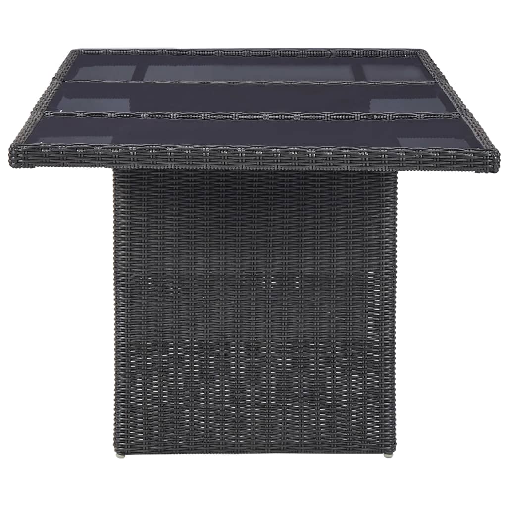 Havebord 200x100x74 cm glas og polyrattan sort - number 3.