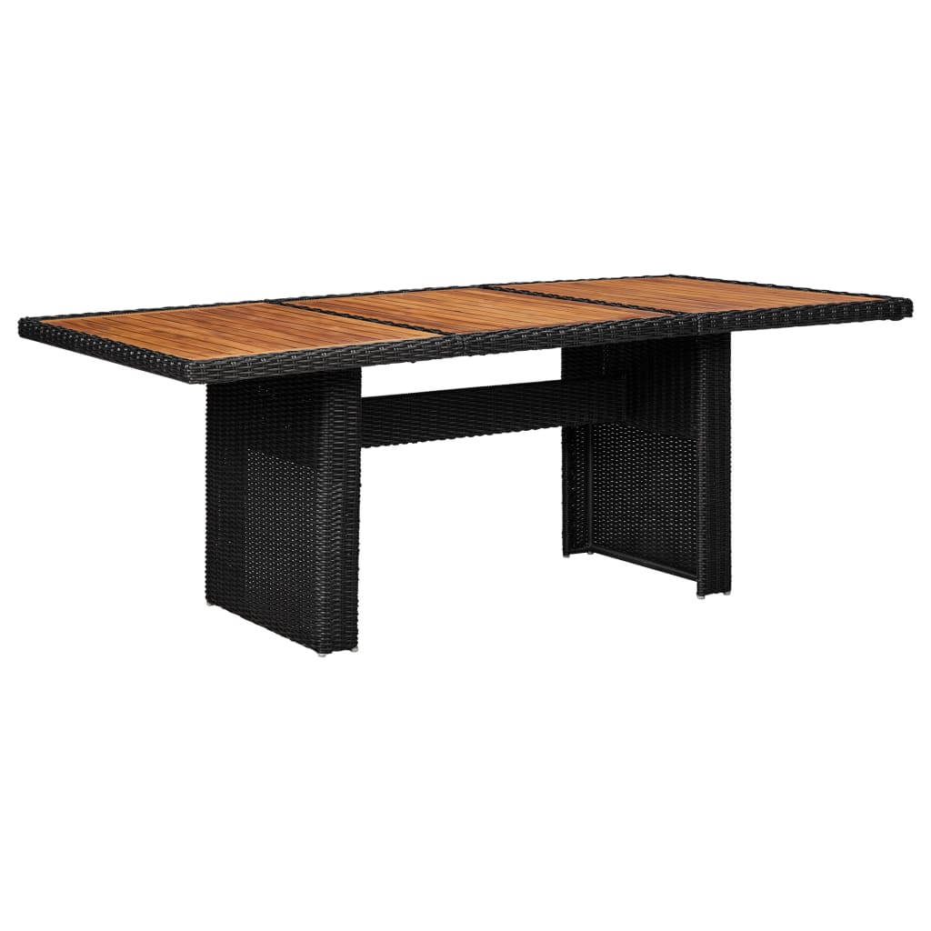 Havebord 200x100x74 cm polyrattan sort - sort og brun, 1 - number 1.