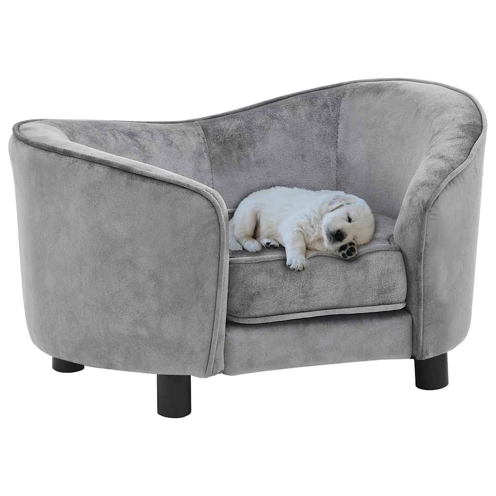 Canapé de chien 69x49x40 cm en peluche - gris - number 1.