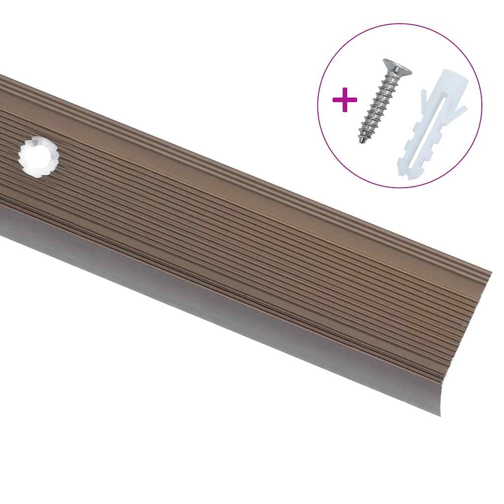 Trappelister 5 stk. l-facon 90 cm aluminium - brun, 90 cm (5 pcs), skruer - number 3.
