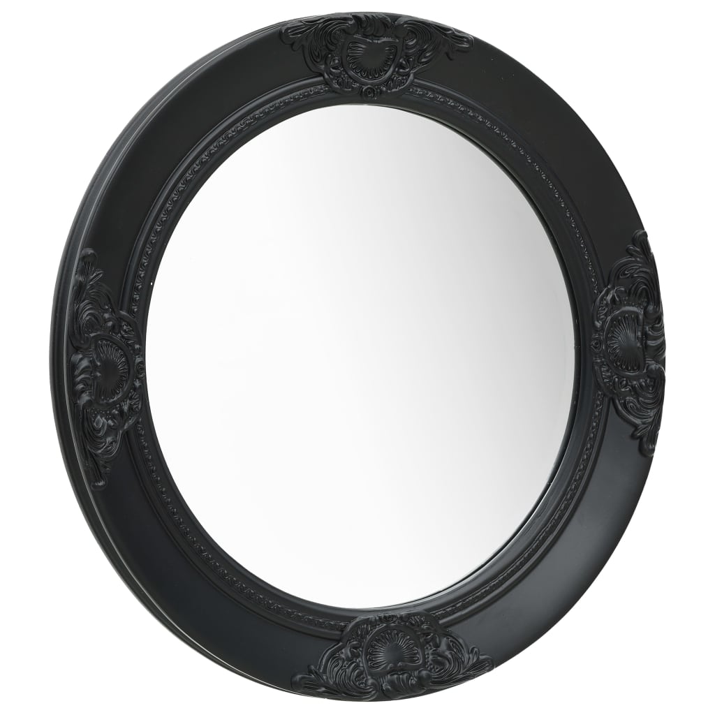 Wall mirror 50 cm baroque style - black, φ 50 cm, 1 - number 1.