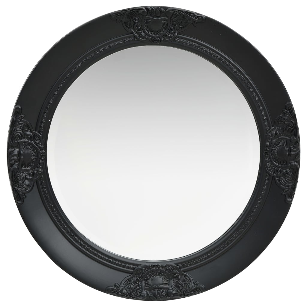 Wall mirror 50 cm baroque style - black, φ 50 cm, 1 - number 2.