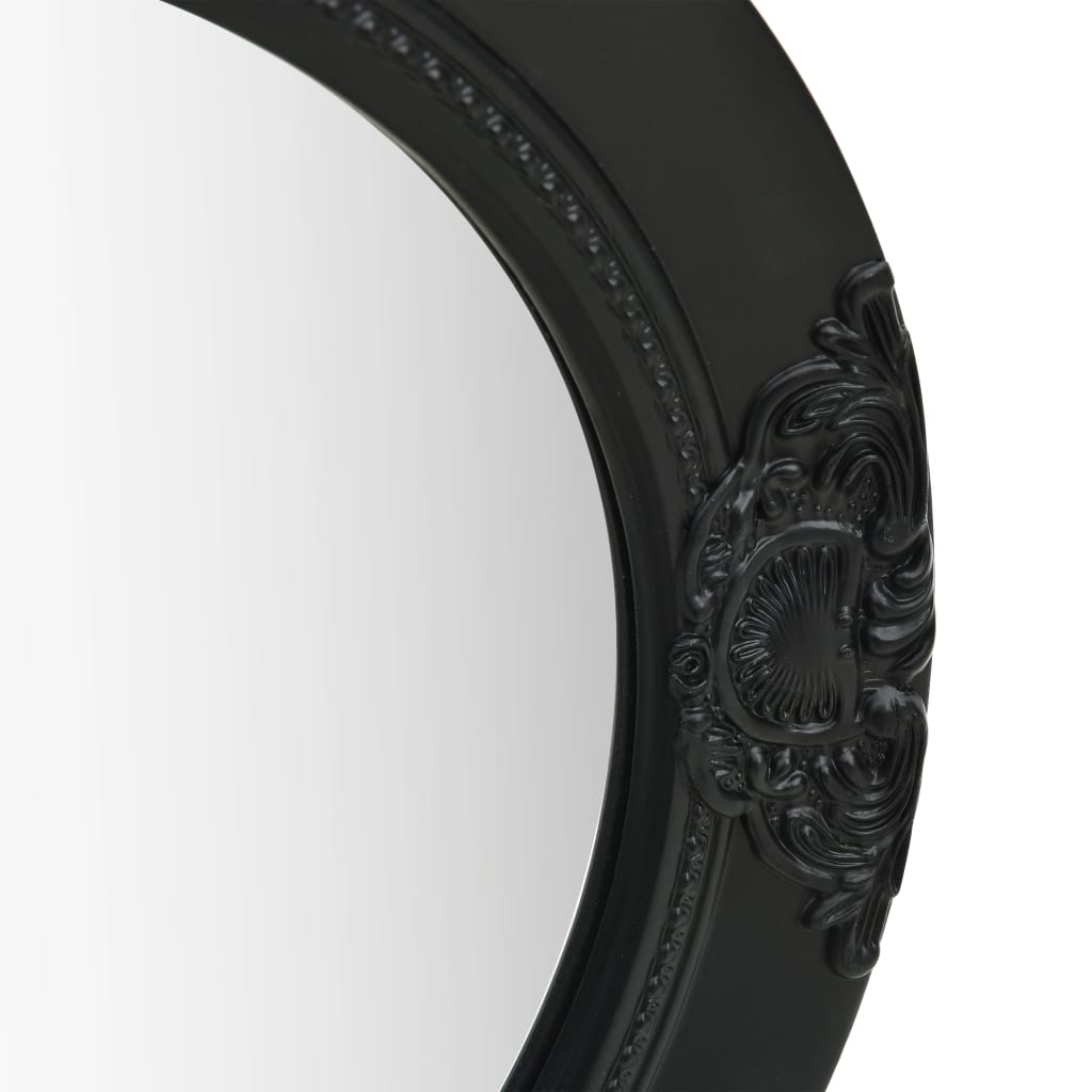 Wall mirror 50 cm baroque style - black, φ 50 cm, 1 - number 3.