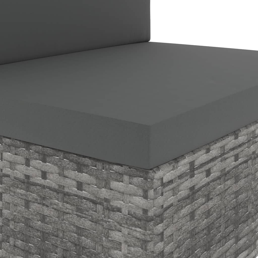 Loungesæt til haven dele polyrattan - grå, 5 - number 8.