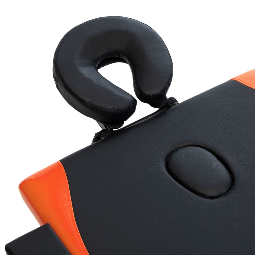 Foldbart massagebord 2 zoner træ sort og orange - number 5.