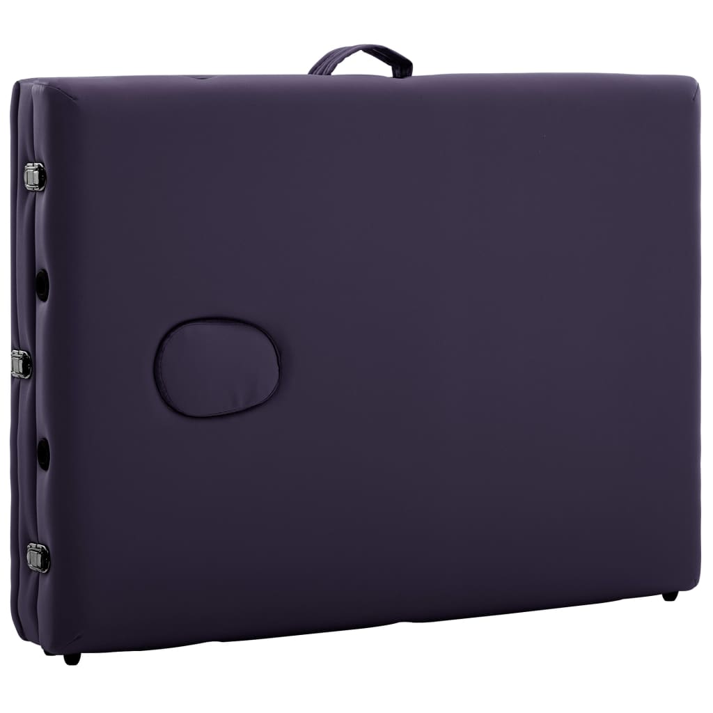 Opvouwbare massagetafel met houten tegels 3 zones - paars - number 7.