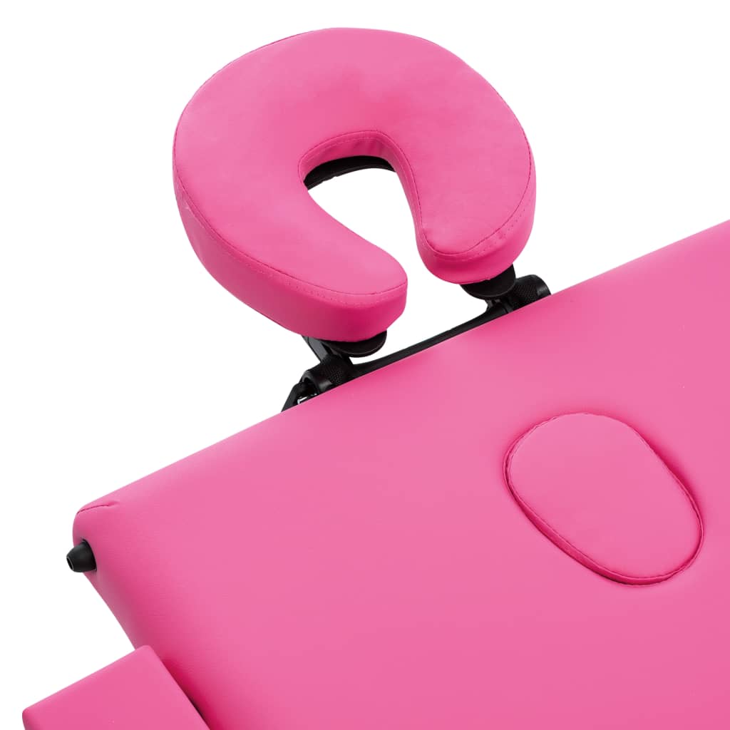 Sammenfoldeligt massagebord med træstel 3 zoner - lyserød - number 5.