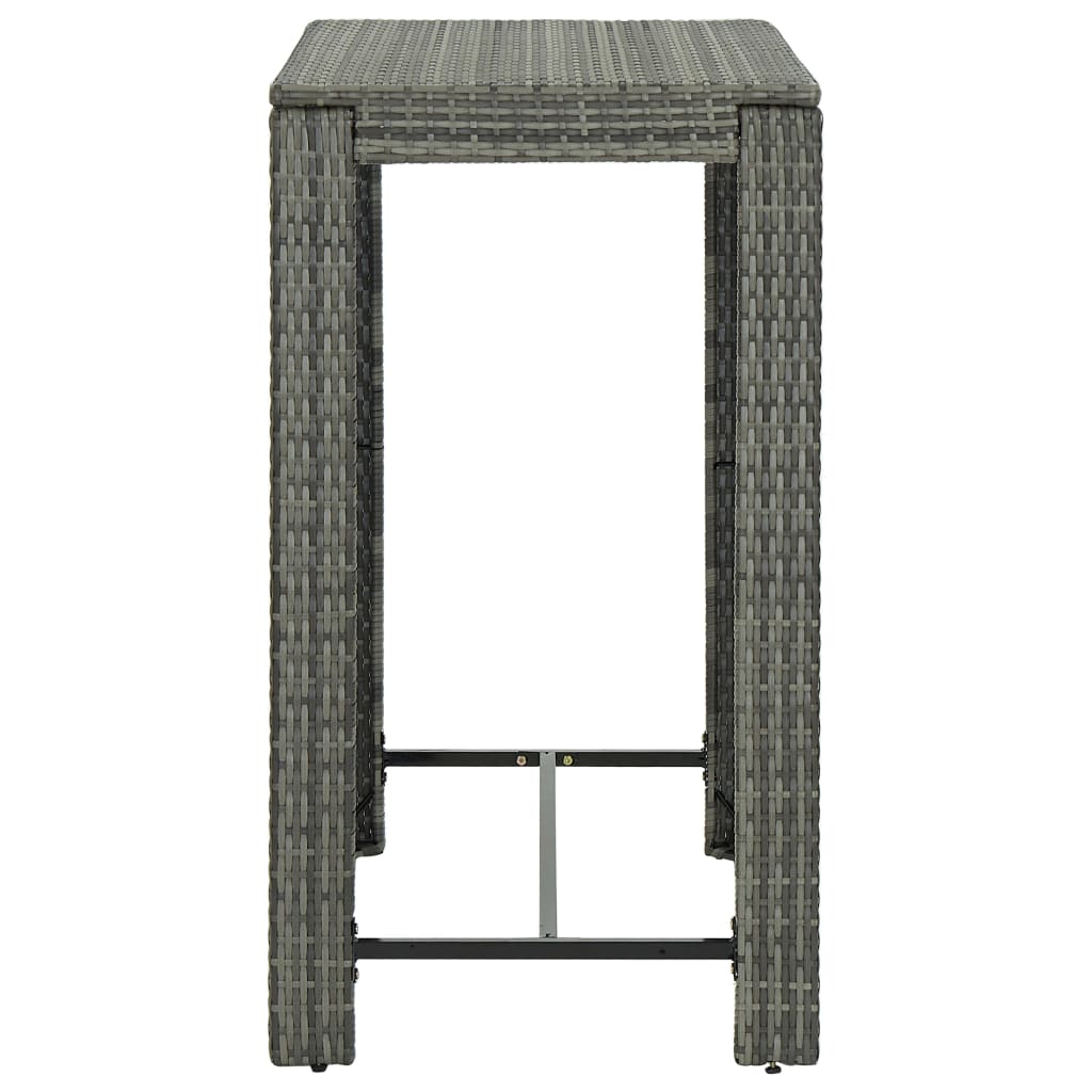 Barbord til haven 100x60,5x110,5 cm polyrattan - grå, 100 x 60.5 x 110.5 cm, 1 - number 3.