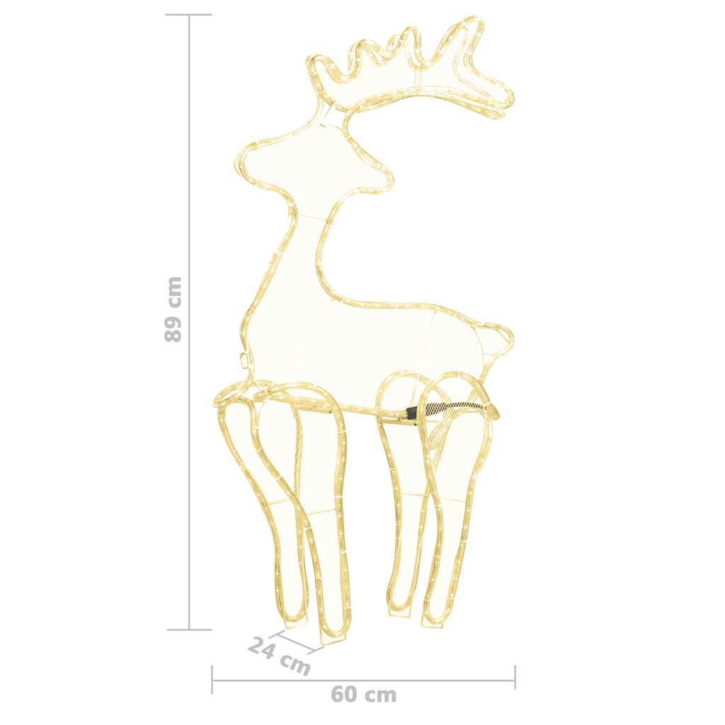 Rensdyrdekoration med trådnet 306 led'er 60x24x89 cm - number 7.