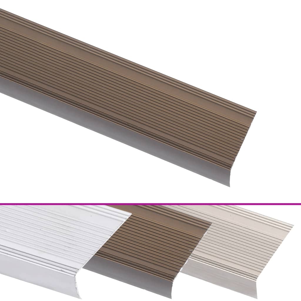 Trappelister 5 stk. l-facon 67 cm aluminium - brun, 67 cm (5 pcs), double-sided adhesive tape - number 3.