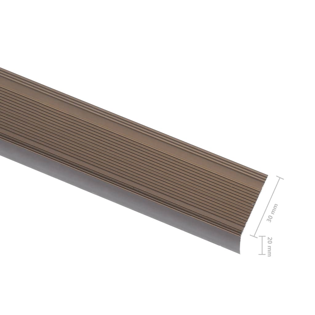 Trappelister 5 stk. l-facon 67 cm aluminium - brun, 67 cm (5 pcs), double-sided adhesive tape - number 6.