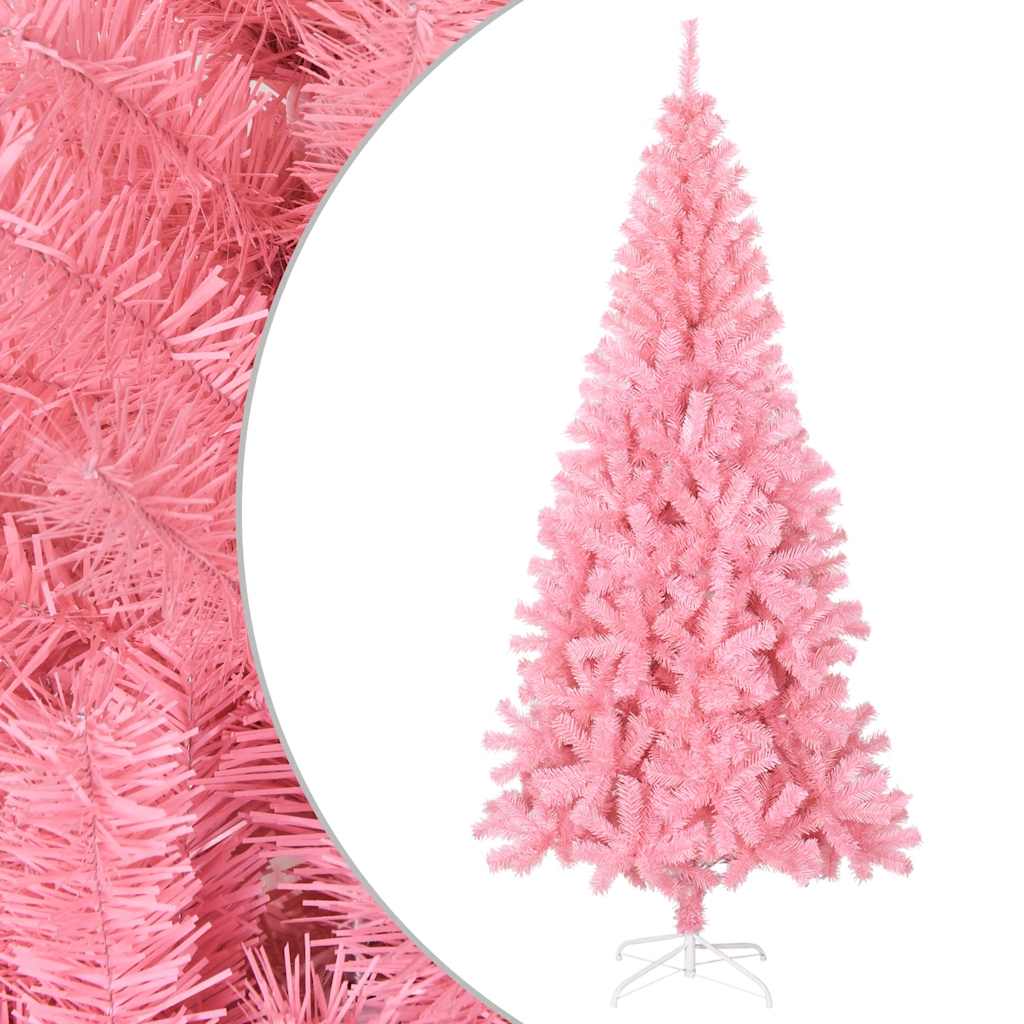 Artificial christmas tree with christmas tree base 210 cm pvc - pink, 210 x 110 cm, 1 - number 1.