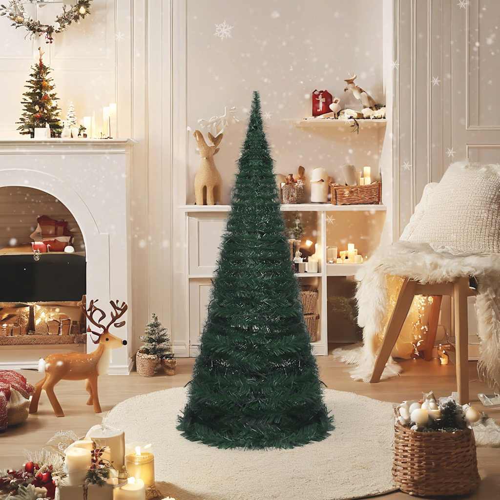 Artificial pop-up christmas tree with lights 210 cm green - number 2.