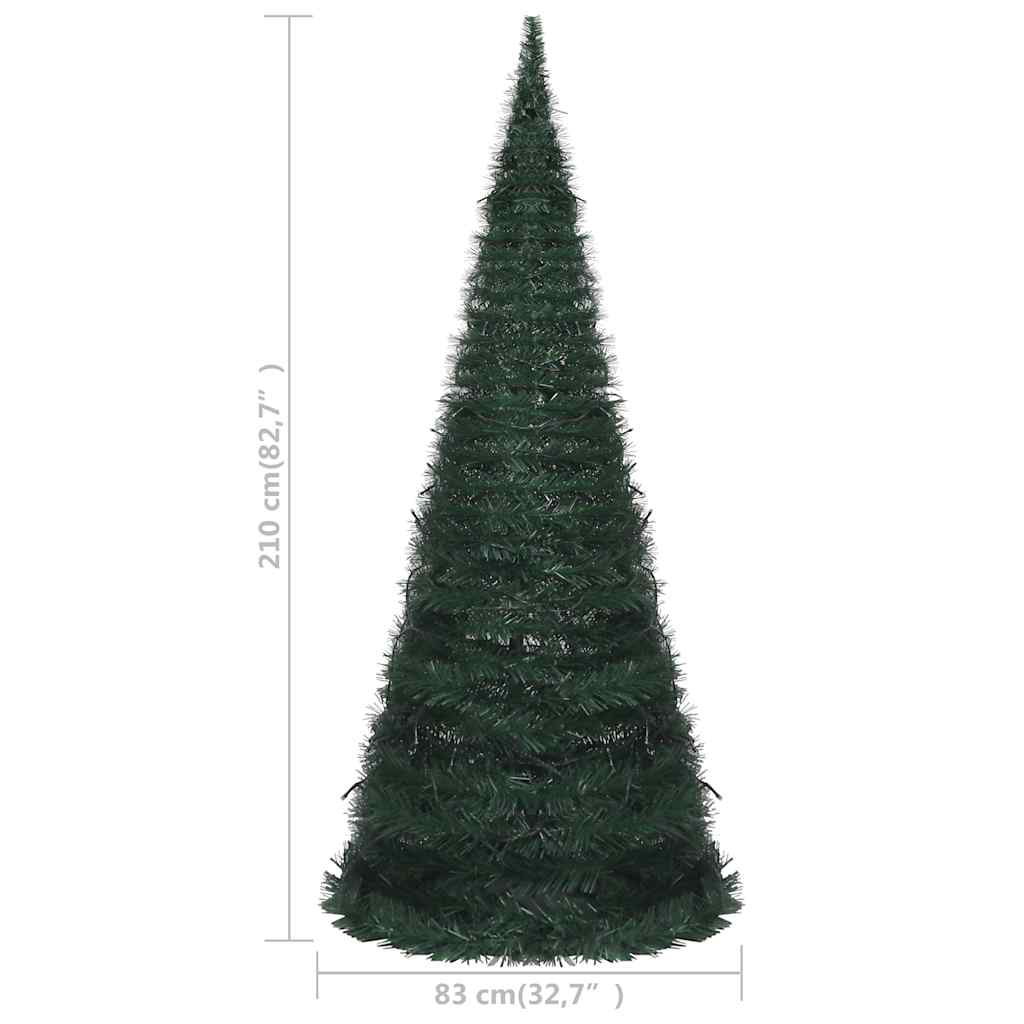 Artificial pop-up christmas tree with lights 210 cm green - number 10.