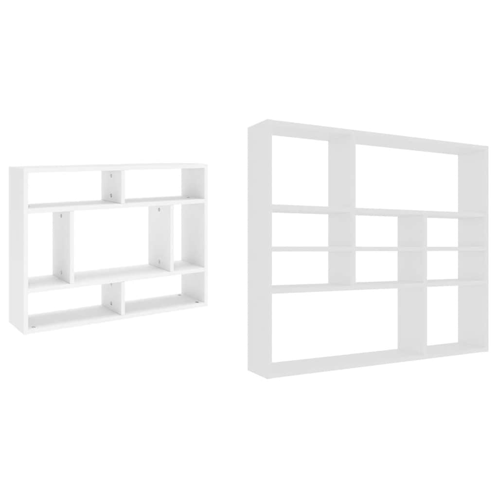 Półka ścienna 90x16x78 cm drewno klejone - biała, 1 - number 4.