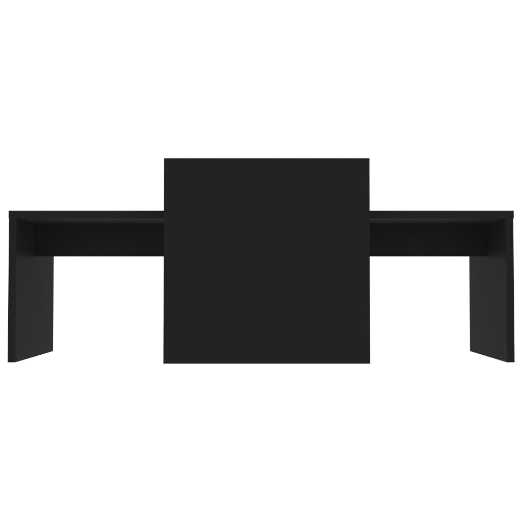 Sofabordssæt 100x48x40 cm konstrueret træ - sort, 1 - number 4.